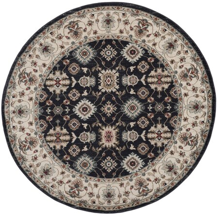 Safavieh 7 x 7 ft. Lyndhurst Power Loomed Round Area RugNavy & Creme LNH332P-7R